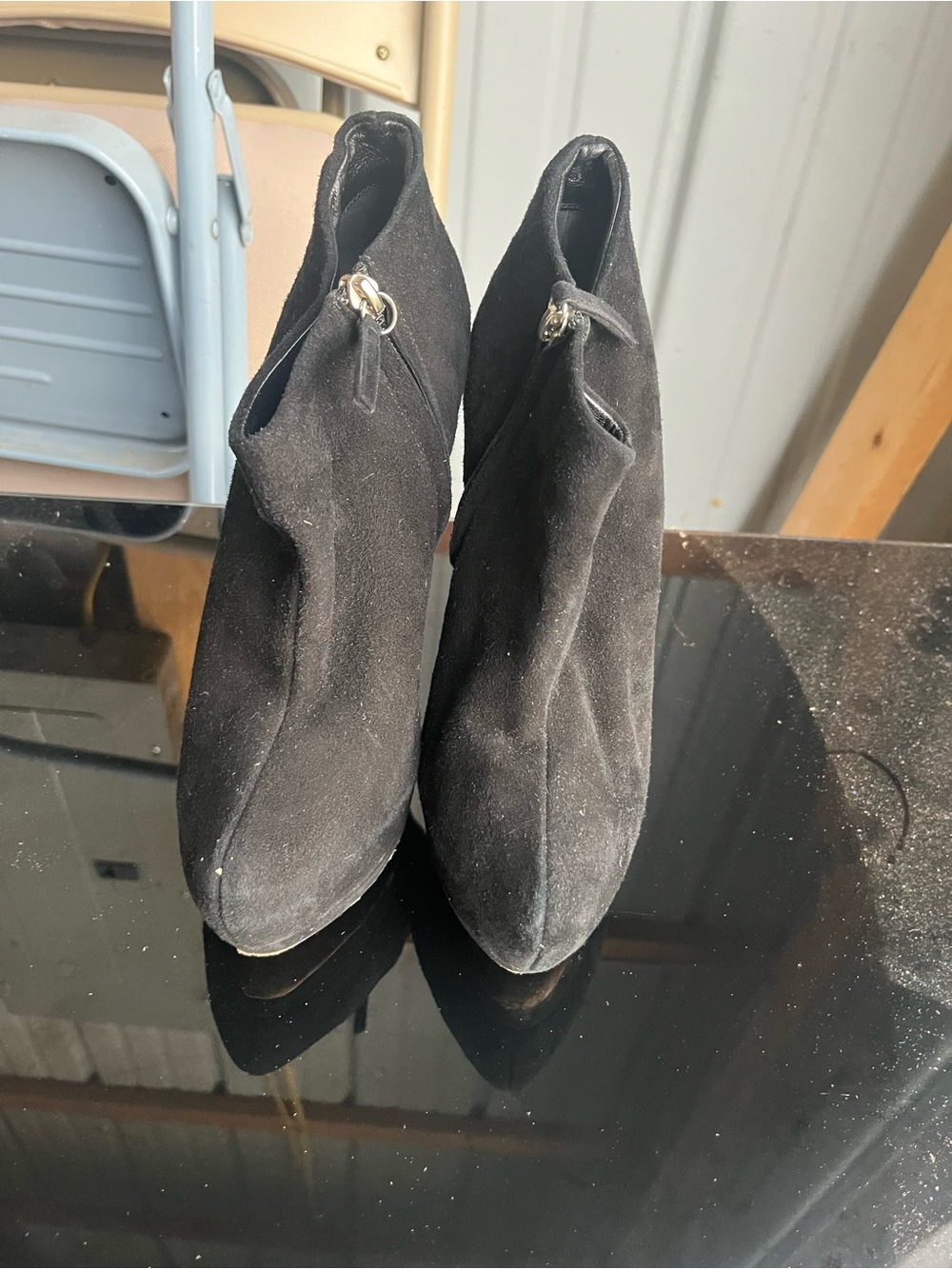 Giuseppe Zanotti Black Suede stiletto ankle boots